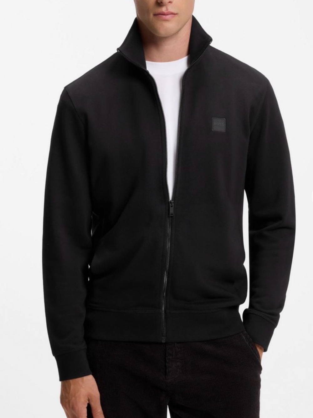 Hugo Boss Black Full-Zip Mock Collar Sweater Jacket